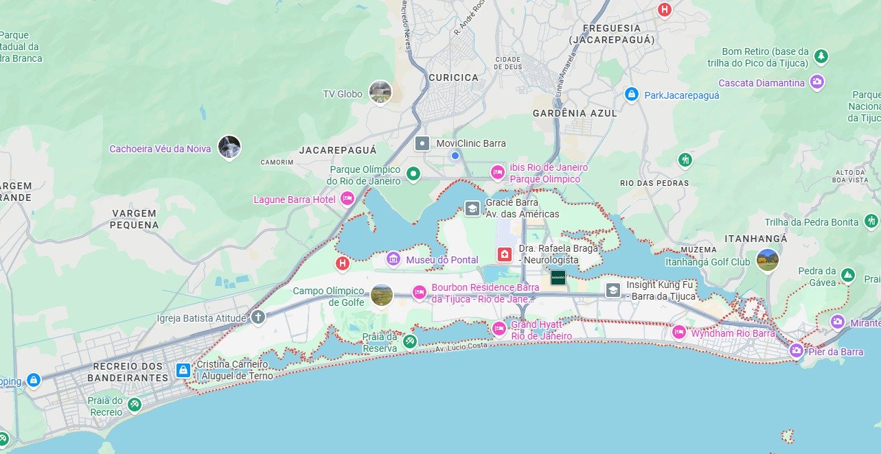 Mapa da Barra da Tijuca